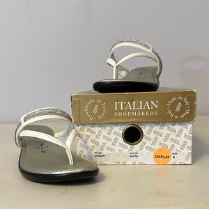 Italian Shoemakers Silver and White Sandals